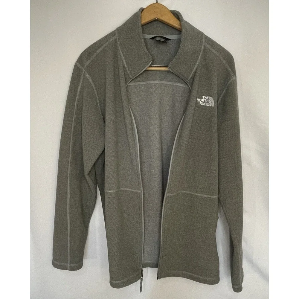 The North Face Men's Full Zip Sweatshirt Jacket Large Fleece Outdoor Gray